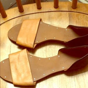 Madewell tan and black sandals